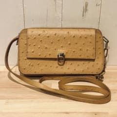 現行 美品 FURLAフルラ ミスミミ ショルダーバッグ オーストリッチ 