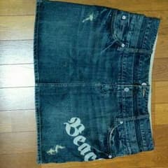 大きいサイズ デニムのミニスカートのサムネイル