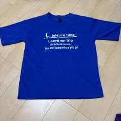 leisure time ロゴ 半袖Tシャツ ブルー Mのサムネイル