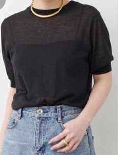 【未着用】ドゥーズィエムクラス　Sheer ハーフスリーブ プルオーバー 未着用】ドゥーズィエムクラス Sheer ハーフスリーブ プルオーバー