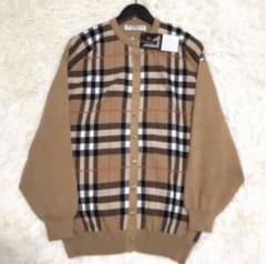 未使用✨】BURBERRY メガチェック 金ボタン カーディガン XL - メルカリ