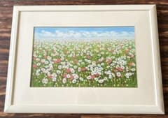 金謙伊 作 KIM KYUM-YE 「コスモス」 サイン有 風景画 油彩 F m24678020268_1.jpg?1745211303