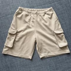 ベージュ カーゴハーフパンツ スウェット素材　160のサムネイル