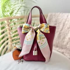 極美品✨エルメス ピコタン ロック PM ルージュアッシュ ツイリー付き