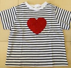 après les cours ボーダー ハート Tシャツ 110のサムネイル