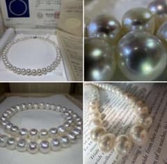 至福の還元特価☆】白蝶真珠ネックレス 大珠9-11mm 鑑別書付き - メルカリ
