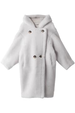 LIGNAGGIO リナージオ ウール混ボア フードコート テディベア - メルカリ