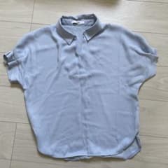 TONAL 半袖 スキッパーブラウス ライトブルーのサムネイル