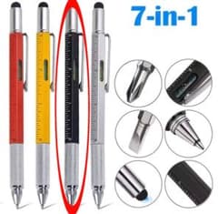 7in1 多機能ボールペン 工具 DIY 文房具 ブラックのサムネイル