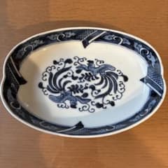 骨董品 有田焼（伊万里焼）染付 楕円皿5枚セット（複数セット可