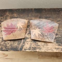 朴葉菓子皿 2枚セット(箱なし)のサムネイル