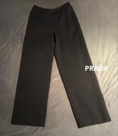 PRADA ウール ストレートパンツ 黒のサムネイル