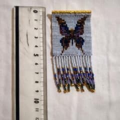 ビーズ織り 蝶モチーフ フリンジブローチのサムネイル