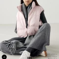 S】 UNIQLO ユニクロ ダウンクロップドベスト ピンク ダウン 秋