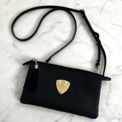 極美品 アタオ オフィス ブーブー 2way お財布 ショルダーバッグ 黒 極美品 アタオ オフィスブーブー ショルダーバッグ 財布 ポシェット 黒