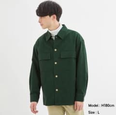 「猫侍様専用！」GU ヘビーツイルシャツアウター グリーンのサムネイル