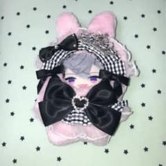 ぬい服 うさぎ 黒 ピンク にじぱぺっと 10cmのサムネイル