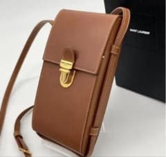 SAINT LAURENT PARIS スマホショルダーバッグ ブラウンカラー - 5
