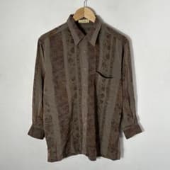 Moare 80s 90s vintage 長袖シャツ 総柄 ブラウン系のサムネイル