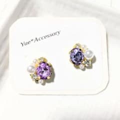11-35　ハンドメイド☆ビジューピアス／イヤリング - 4