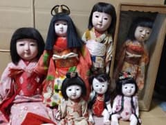 市松人形 7体 ジャンク扱い 骨董 アンティーク ③のサムネイル