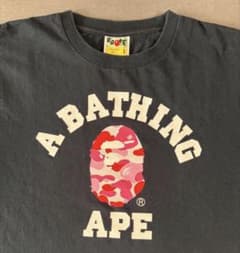 A BATHING APE カモフラロゴ Tシャツ ブラックのサムネイル
