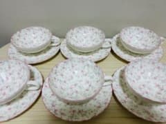 Noritakeノリタケ⭐︎キューティーローズティーカップ＆ソーサー　6客セットのサムネイル