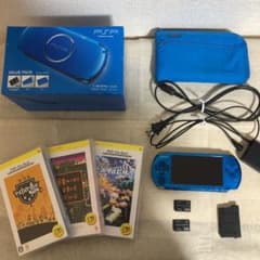 プレイステーションポータブル(ブルー)+ソフト3本セットのサムネイル