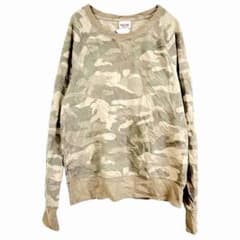 Mossimo Sweatshirt, Crew Neck, Raglan Sleeves, Camouflage Pattern, Size M, Brown, Cotton