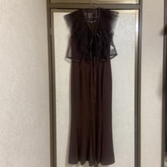 LILLIAN CARAT ノースリーブ ロングワンピース ブラウンのサムネイル