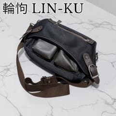 輪怐 LIN-KU リンク ショルダーバッグ ネイビー レザー - メルカリ