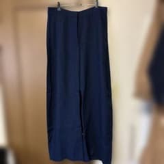 ZARA ワイドパンツ ネイビー Lのサムネイル