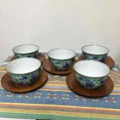 湯のみ茶碗と茶たくのセット(5客)のサムネイル