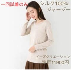 イーズクリエーション　シルク100％ジャージー 長袖シンプルTシャツ 日本製のサムネイル