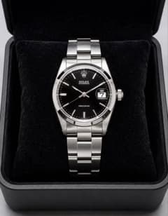 希少 ROLEX オイスターデイト 6694 ブラックミラーダイヤル OH済み 