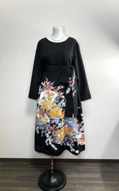 留袖ワンピース 3L/120 作家物/手描き 正絹 - メルカリ