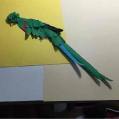 かわいい鳥の立体切り絵のサムネイル