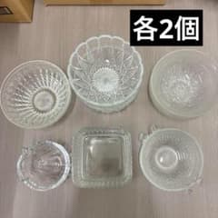 ガラス製 食器 デザート皿 昭和レトロ 12個(各2個)セット - メルカリ