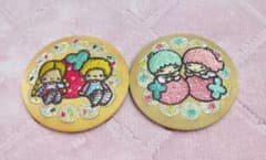 サンリオ　刺繍缶バッチ4　リトルツインスターズ.パティ&ジミー２種セットのサムネイル