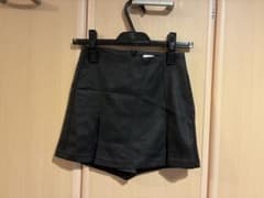 フェイクレザー ミニスカート ブラック XS スコートのサムネイル
