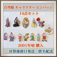 白雪姫　キャラクター　ピンバッジ　2001年頃購入　14点セット　匿名配送 白雪姫 キャラクター ピンバッジ 2001年頃購入 14点セット 匿名配送