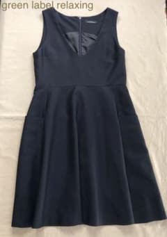 【green label relaxing】 Vネック ジャンパースカートワンピのサムネイル