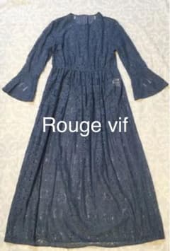 Rouge vif フレアスリーブレースロングワンピース　サイズ36 インナー付のサムネイル
