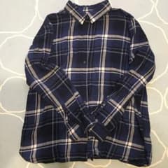 ユニクロ チェックシャツ ネルシャツ X L レディース 青系のサムネイル