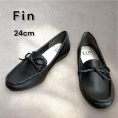 美品】Fin フィン シュリンクフェイクレザー モカシン 低反発スポンジ 