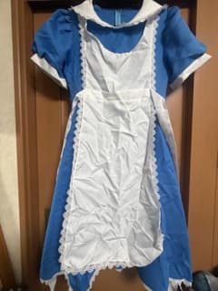 アリス風 コスプレ 衣装 XL 青 ワンピース エプロン Dハロ ハロウィンのサムネイル
