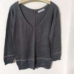 janis market ニット セーター 長袖 グレーのサムネイル