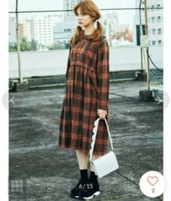 merry jenny メリージェニー フリルカラーチェックワンピースのサムネイル