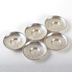 煎茶道具　古錫　彫金漢詩刻　絵変茶托　五客　D　R6539 煎茶道具 古錫 錫仙製 彫金四君子刻絵変 茶托 五客 約341g V R5497