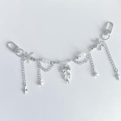 バッグチャーム スクバ ビーズキーホルダー ワンホン バレエコア